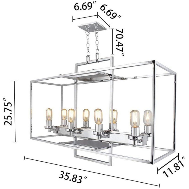 Latitude Run® Crimi 8 Light Cubic Cage Openwork Kitchen Island